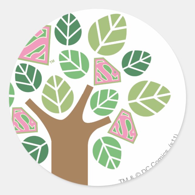 Sticker Rond Supergirl Tout arbre naturel (Devant)