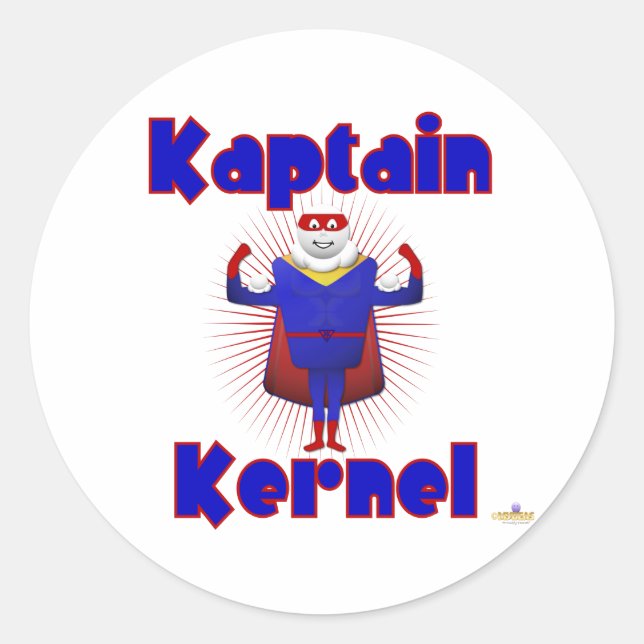 Sticker Rond Superhero de maïs pop kaptain (Devant)