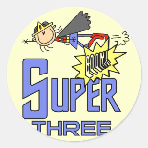 Sticker Rond Superhero Girl 3e Anniversaire Tshirts et cadeaux
