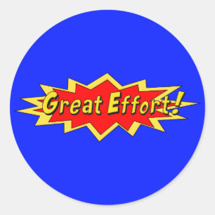 Sticker Rond Superhero Grand effort récompense des enseignants