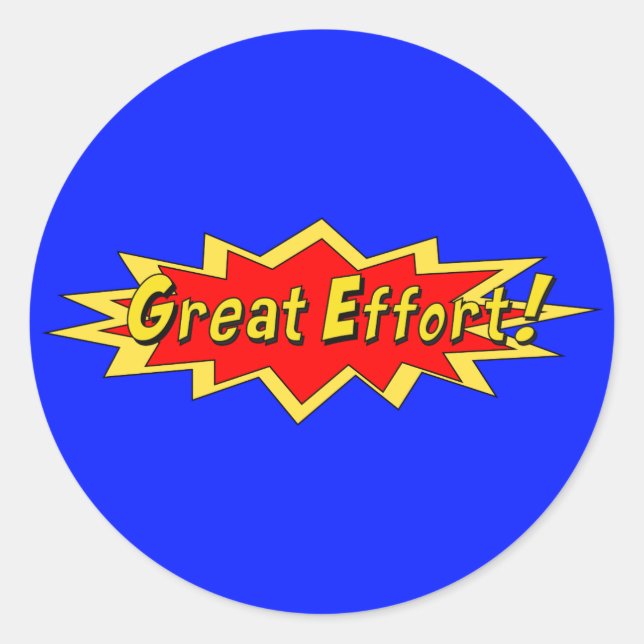 Sticker Rond Superhero Grand effort récompense des enseignants (Devant)