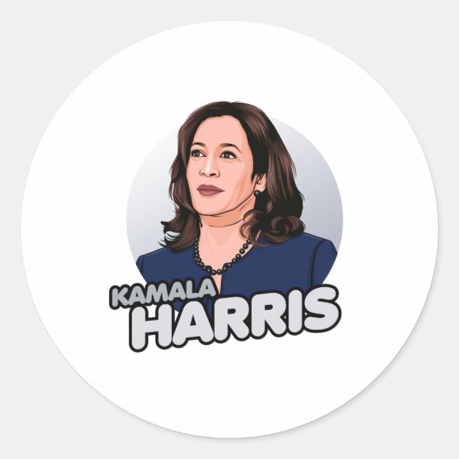 STICKER ROND SUPERHERO KAMALA HARRIS (Devant)