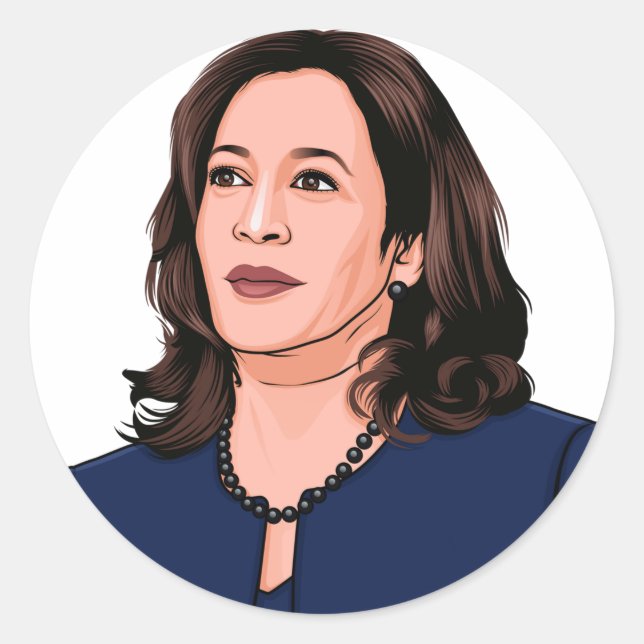 STICKER ROND SUPERHERO KAMALA HARRIS (Devant)