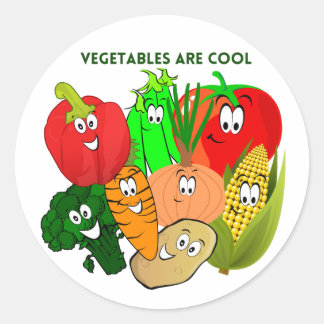 Sticker Rond Superhero, légumes colorés
