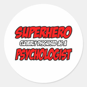 Sticker Rond Superhero... psychologue