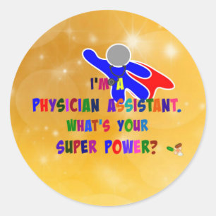 Sticker Rond Superhéros adjoint de médecin