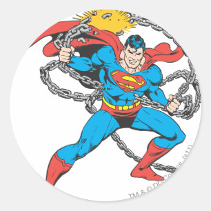 Sticker Rond Superman casse les chaînes 3