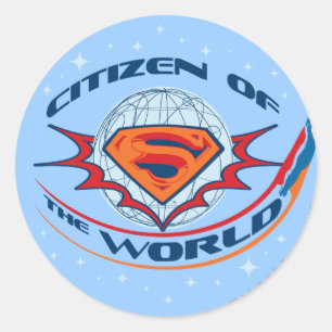 Sticker Rond Superman Citoyen du Monde
