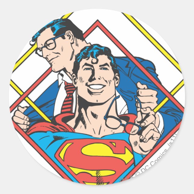 Sticker Rond Superman/Clark Kent (Devant)