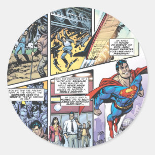 Sticker Rond Superman Comic Panel - Clark's Origins 2