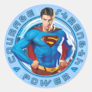 Sticker Rond Superman Courage Strength Power