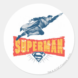 Sticker Rond Superman en détresse