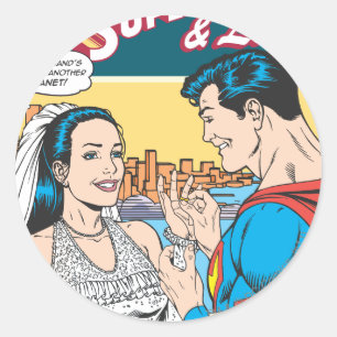 Sticker Rond Superman et Lois Comic