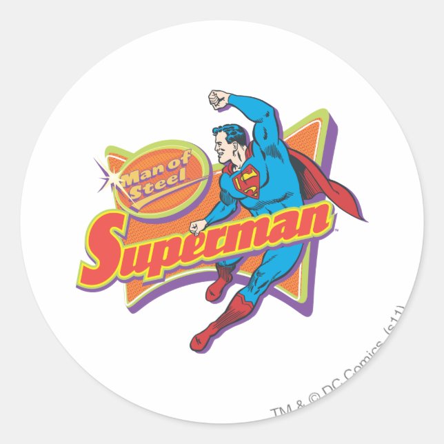 Sticker Rond Superman - Homme d'acier (Devant)
