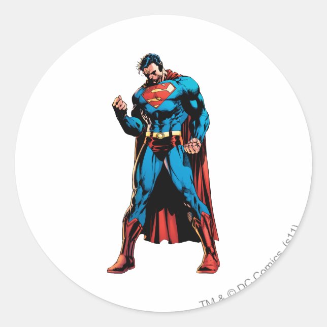 Sticker Rond Superman - Main dans le poing (Devant)