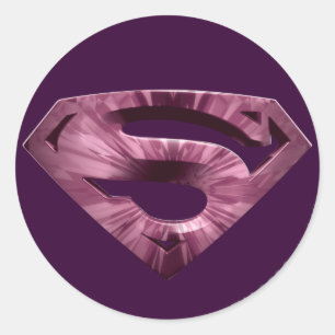 Sticker Rond Superman S-Shield   Logo Rose Star Burst