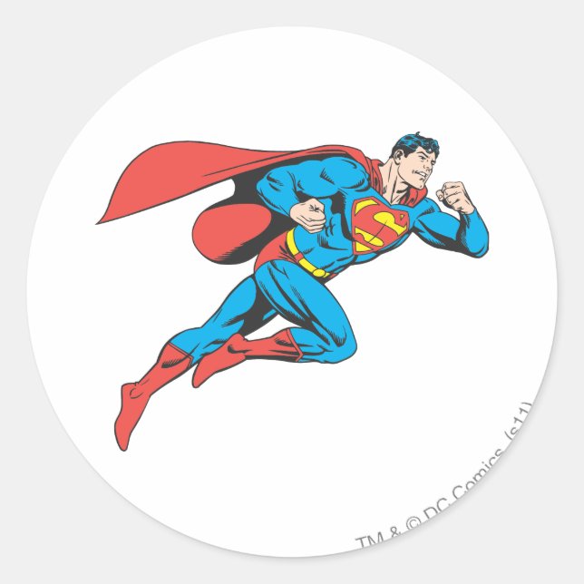 Sticker Rond Superman saute à droite (Devant)
