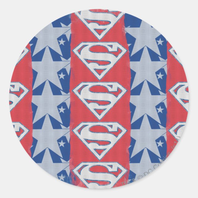Sticker Rond Superman Stars et Logo (Devant)