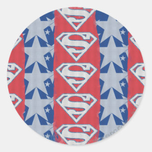Sticker Rond Superman Stars et Logo