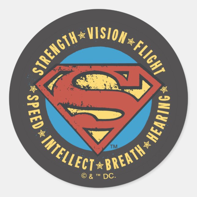 Sticker Rond Superman Stylisé | Logo de vol Vision Force (Devant)