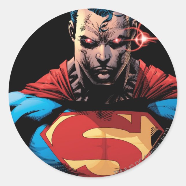 Sticker Rond Superman - Vision laser (Devant)