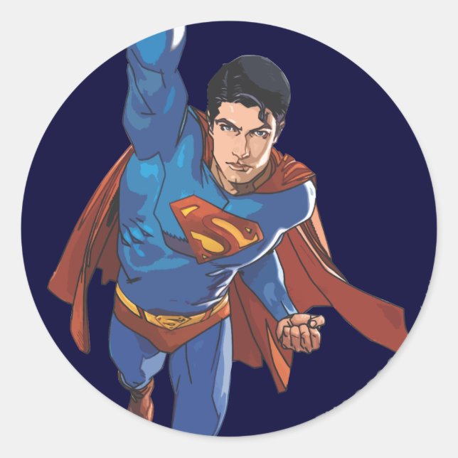 Sticker Rond Superman volant en avant (Devant)