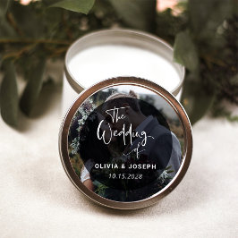 Sticker Rond Superposition moderne en noir et blanc | Mariage p