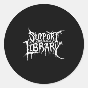 Sticker Rond Support de votre bibliothèque locale Horror Bookwo