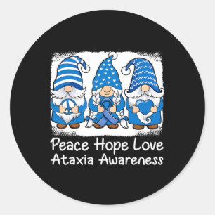 Sticker Rond Support Des Gnomes Avec Sensibilisation À L'Ataxie