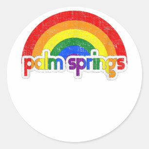 Sticker Rond Support Gay pride Palm Springs