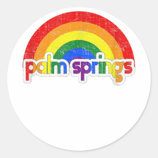 Sticker Rond Support Gay pride Palm Springs