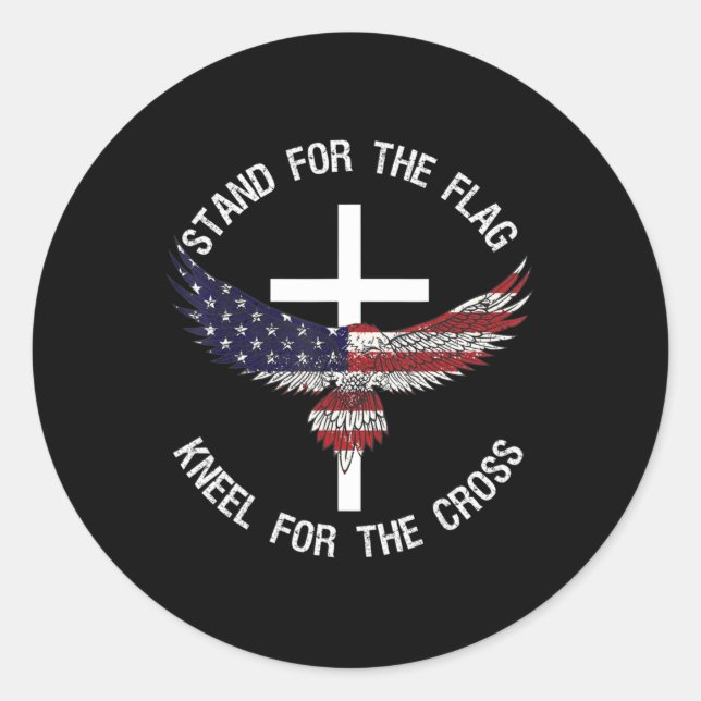 Sticker Rond Support Patriotique Pour Le Pignon Drapeau Pour La (Devant)