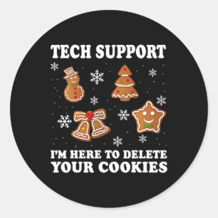 Sticker Rond Support technique de Noël Je suis ici pour supprim
