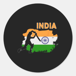 Sticker Rond Supporters de cricket indien Fans de cricket indie