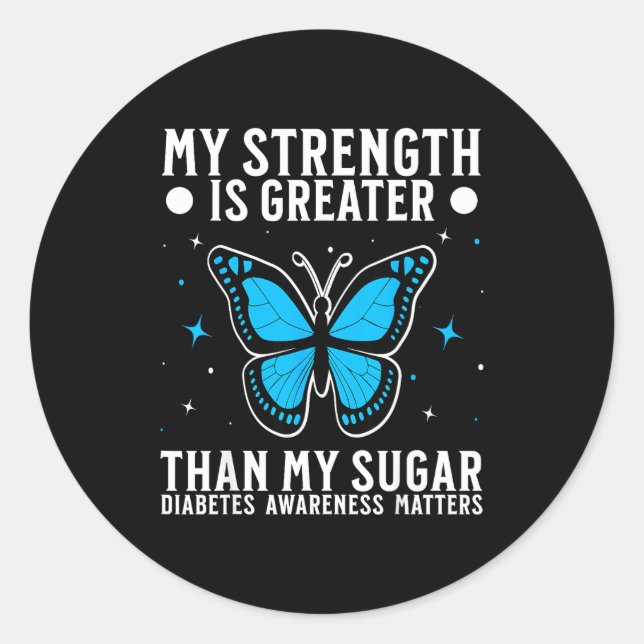 Sticker Rond Suprt Diabetes Awareness Month Diabetes For Women  (Devant)