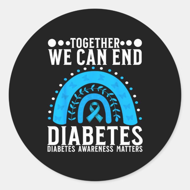 Sticker Rond Suprt Diabetes Awareness Month For Diabetes Women  (Devant)