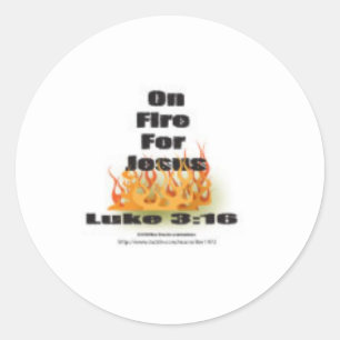 Sticker Rond Sur le feu pour l'autocollant de Jésus