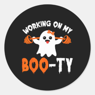 Sticker Rond Sur My Boo-ty Gym Booty Boo-tee Ghost Pun Hommes