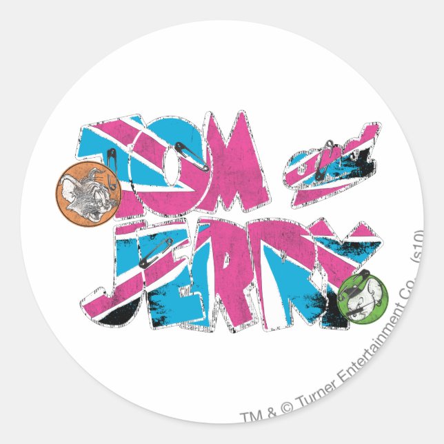 Sticker Rond Surcharge Tom et Jerry UK (Devant)