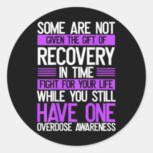 Sticker Rond Surdose de sensibilisation Backprint Purple Ribbon