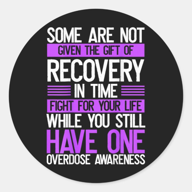 Sticker Rond Surdose de sensibilisation Backprint Purple Ribbon (Devant)