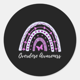 Sticker Rond Surdose de sensibilisation Boho arc-en-ciel