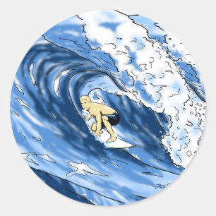 Sticker Rond Surf