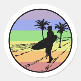 Sticker Rond Surf