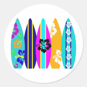 Sticker Rond Surf