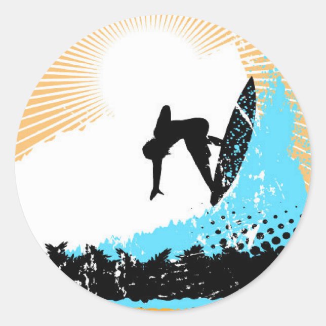 Sticker Rond Surf (Devant)