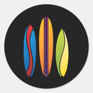 Sticker Rond Surf coloré