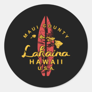 Sticker Rond Surf Hawaii Lahaina Maui Hawaii