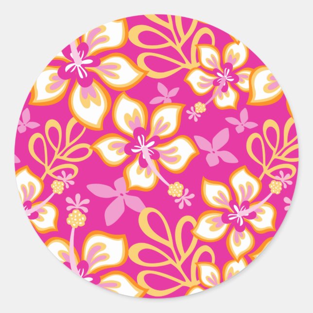 Sticker Rond Surf JUNGLE (COMBO ROSE) CLASSIQUE ROND (Devant)