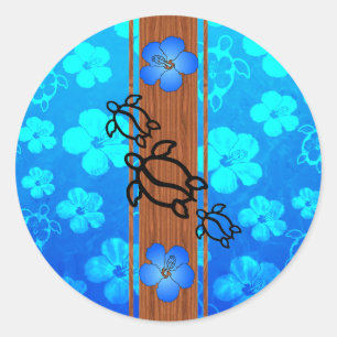 Sticker Rond Surf Retro Honu